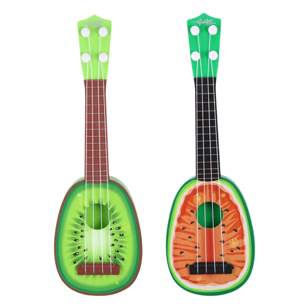 2Pcs Fruit Shaped Mini Ukulele Funny Ukulele Toy Chic Mini Guitar Toy for Kids