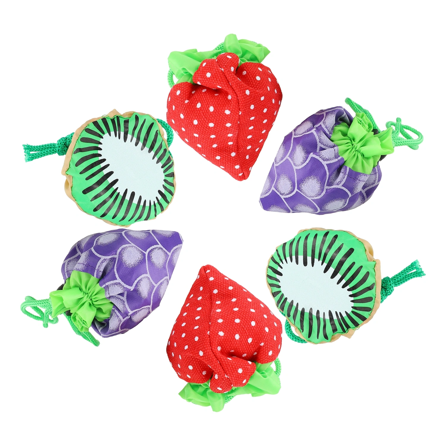 6pcs Folding Fruit Shaped Storage Bags Waterproof Shopping Bags (Mixed Style)