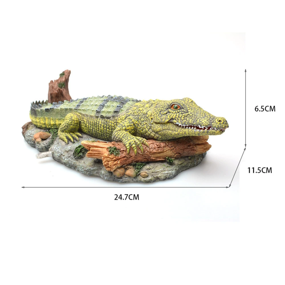 Aquarium Crocodile Shape Decor Aquarium Landscaping Decor Resin Fish Tank Ornament