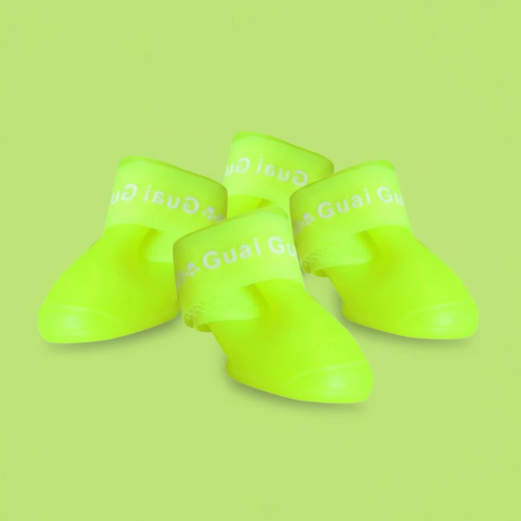 Little Pet Dog Puppy Anti-slip Rain Snow Boots Candy Colors Rubber Waterproof Boots Shoes - Size S (Green)