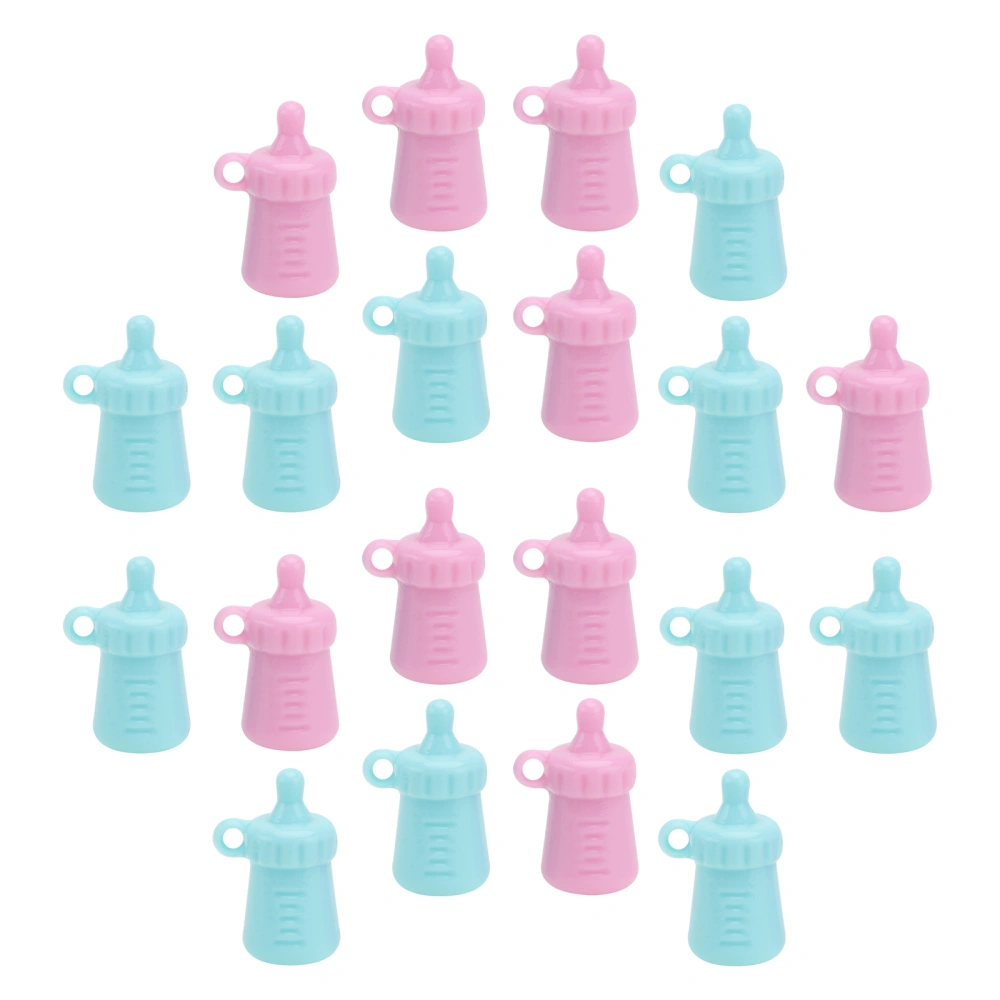 20PCS Mini Simulated Baby Bottle Pendants Keychain Bag Pendants (Mixed Color)