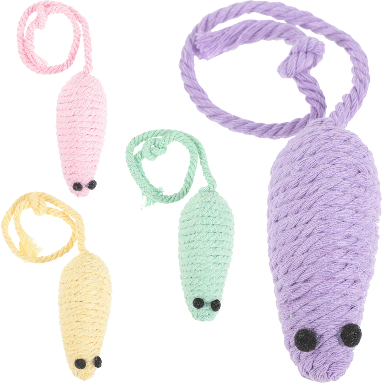 4Pcs Cat Mouse Toys Mouse Toy Cat Teasing Toy Indoor Kitten Pet Chewing Toy