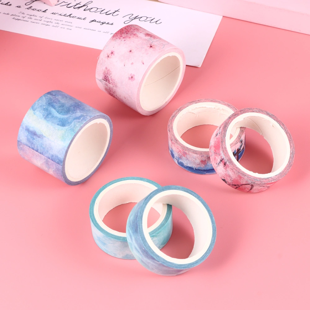 6pcs Beautiful Photo Album Diary Paper Tapes DIY Craft Tape Scrapbook Tape Material (Random Style)