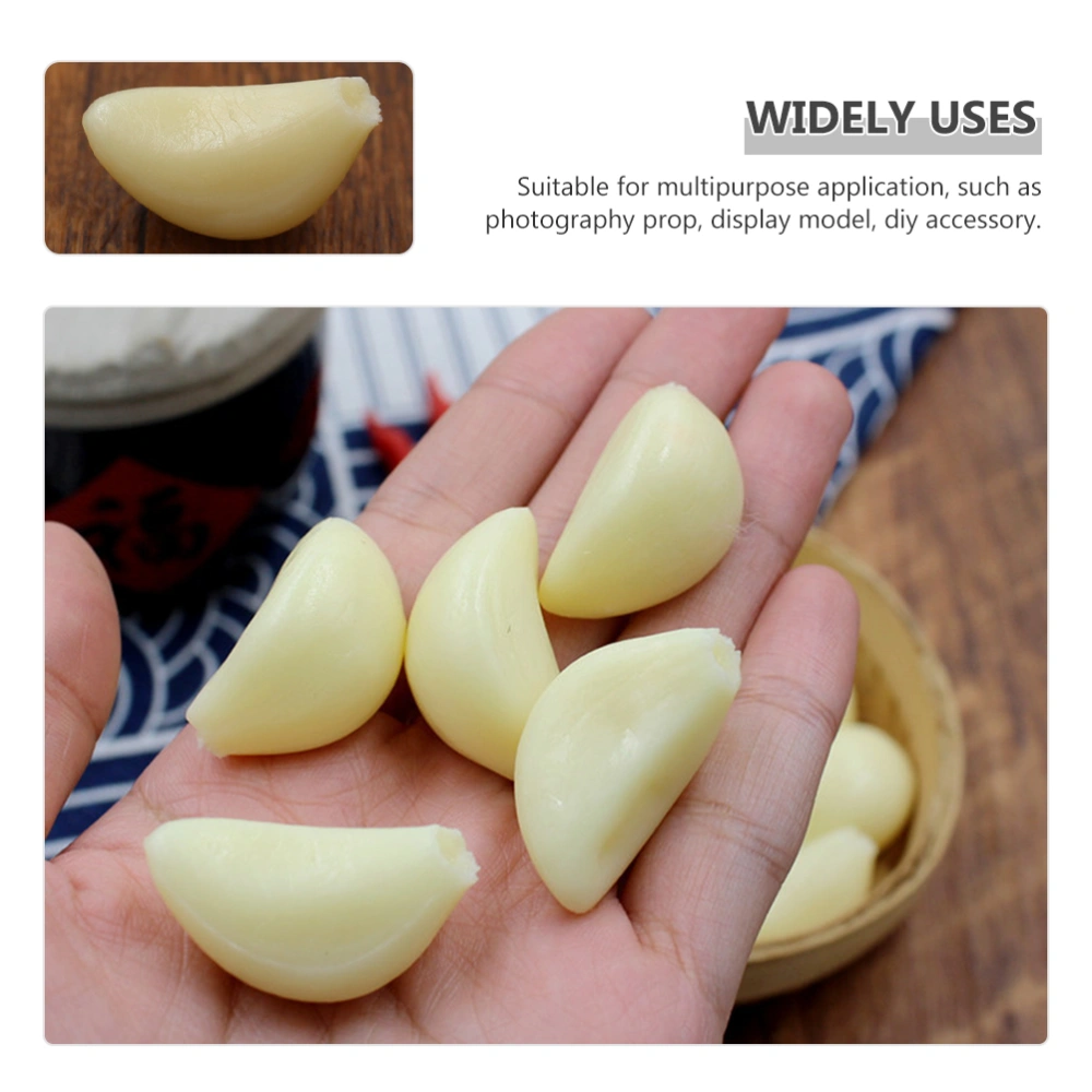 10pcs Fake Vegetable Artificial Garlic Cloves Model Vegetable Display Props Photo Props