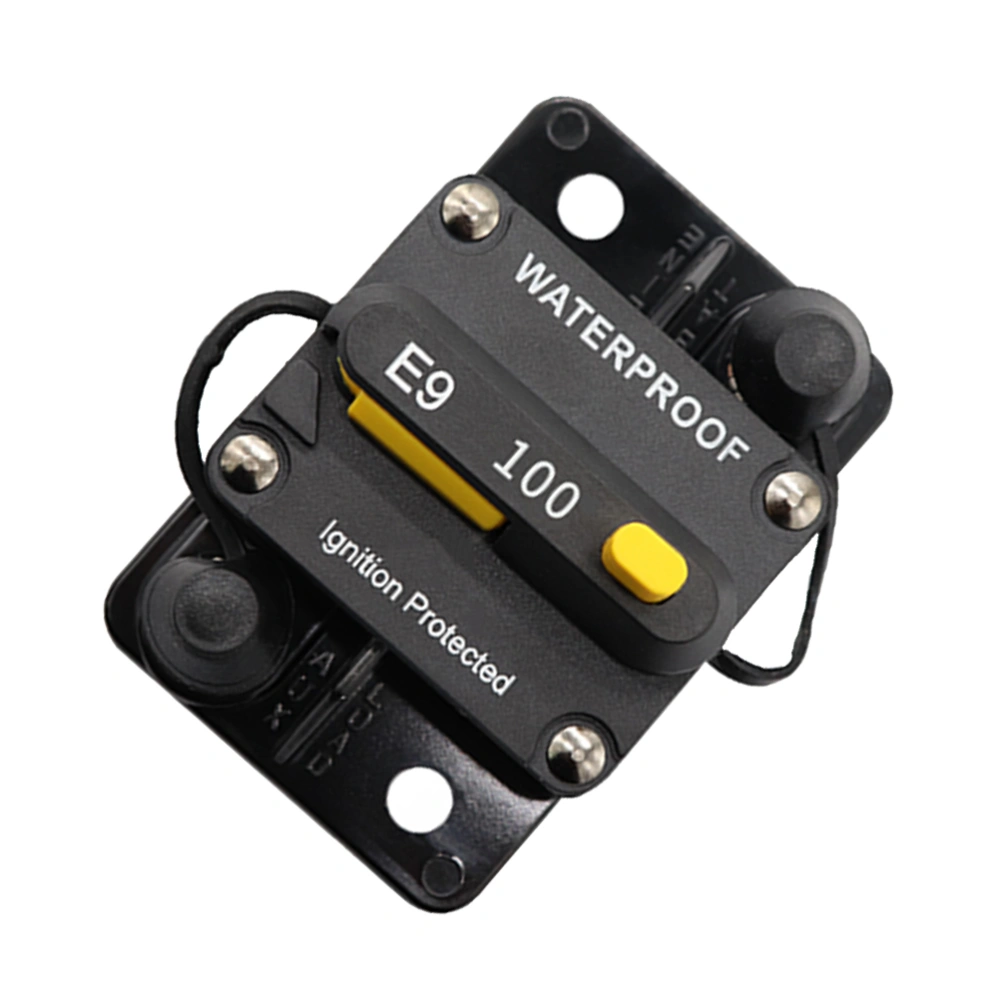 100A Waterproof High Amp Switchable Flush-Mount Circuit Breaker (Black)