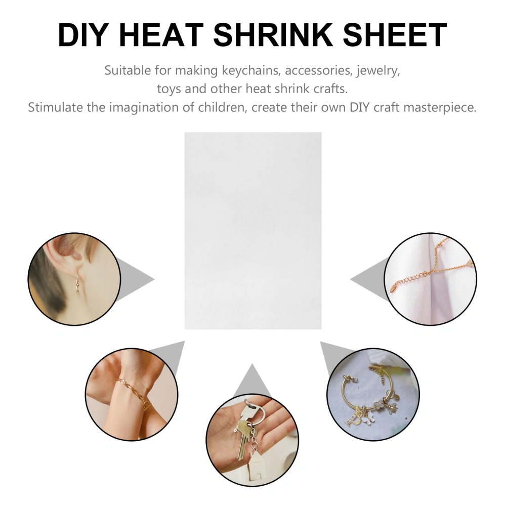 4pcs Translucent Heat Shrinkable Sheets Shrink Plastic Sheets Heat Shrink Sheet Diy Crafts Heat Shrink Sheets