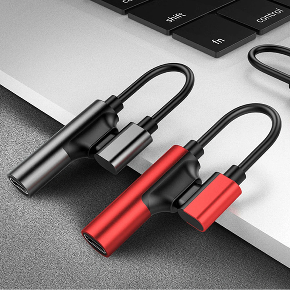 Type-C to 3.5mm Charging Listening Song Practical Audio Converter Data Line Red Color