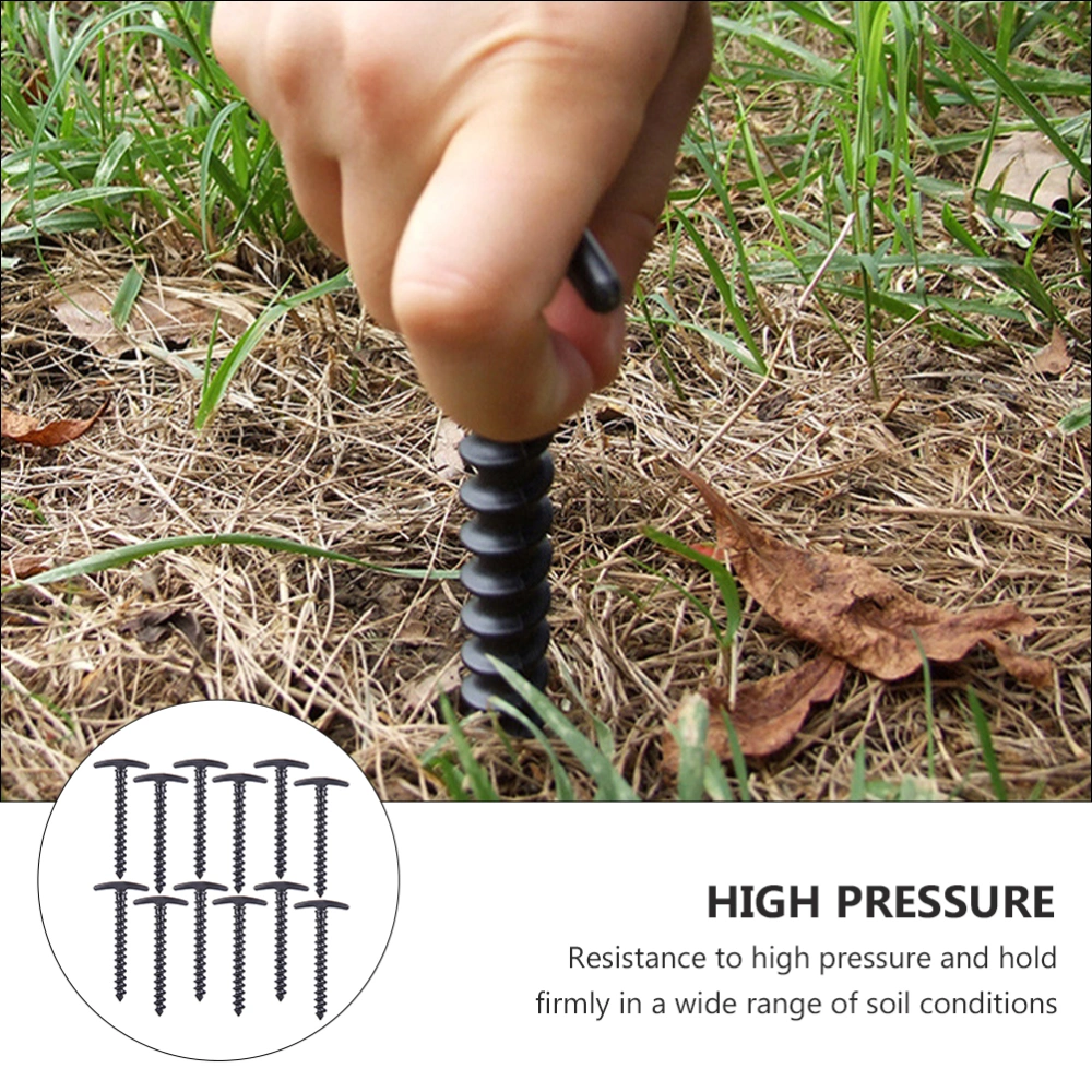 20pcs Tent Spiral Ground Nails Hiking Moisture Pad Portable Tent Stake Screw Peg