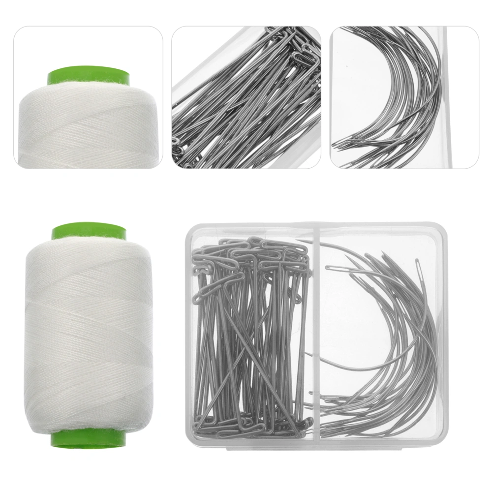 1 Set Wig Making Pin Needles and Thread Set Wig T Pin C Curved Needles