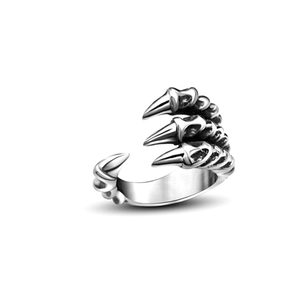 Titanium Steel Dragon Claw Rings for Men Cool Male Biker Ring Punk Jewelry Personalized Gift (Pattern 1)