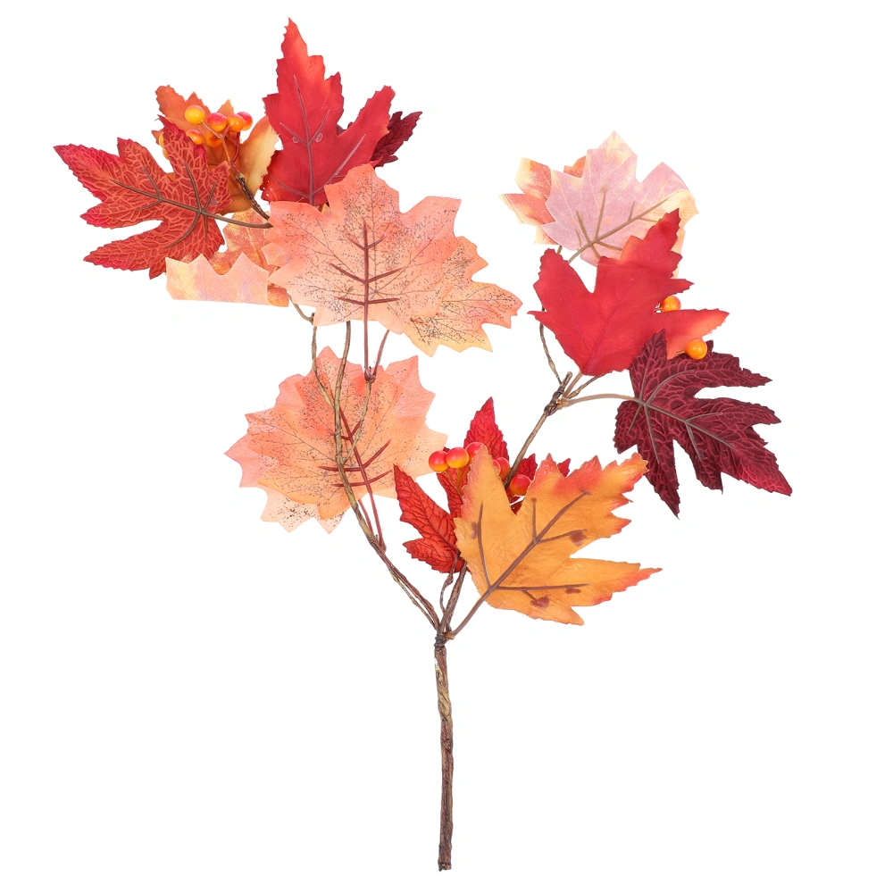 Thanksgiving Harvest Festival Maple Leaf Stem Simulated Maple Leaf Decoration