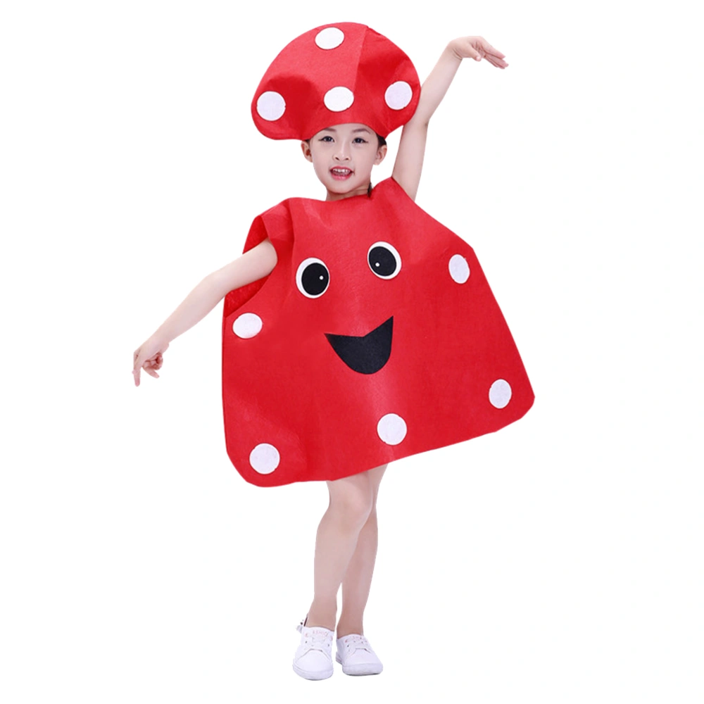 1Pc Children Fruit Vegetable Design Costume Creative Funny Cosplay Performace Costume Kids Party Fashion Show Prop (Mushroom Shape)