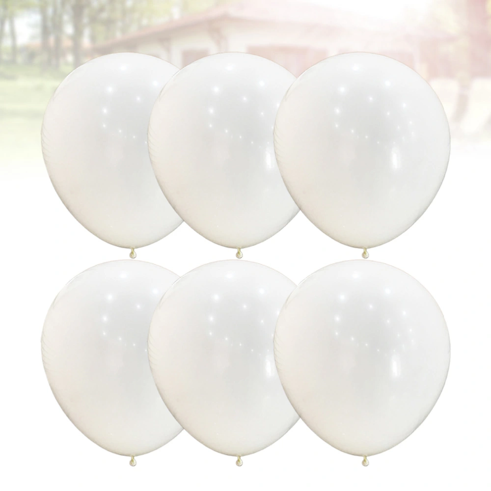 6pcs 36inch Latex Balloons Solid Color Party Balloons Party Supplies for Birthday Party Wedding Decoration (White)