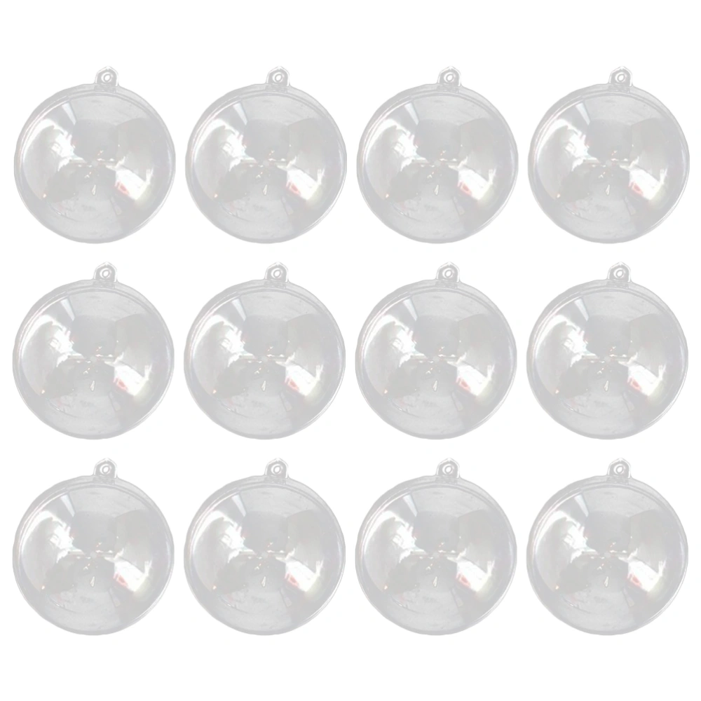 12Pcs 4cm Transparent Plastic Ball Fill-able Hollow Sphere Ball Xmas Hanging Ornament Party Wedding Decor