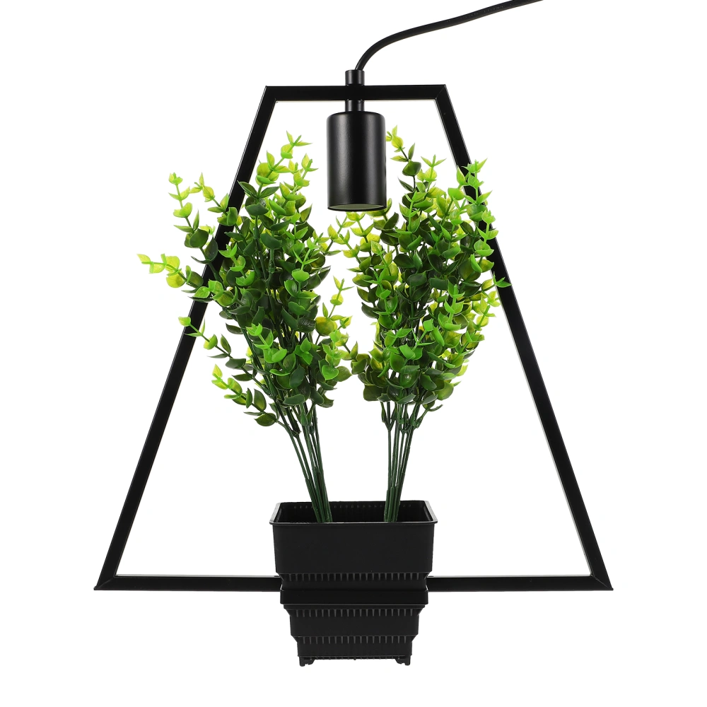 1 Set of Geometric Design Iron Art Imitation Plant Flowerpot Chandelier (Black)