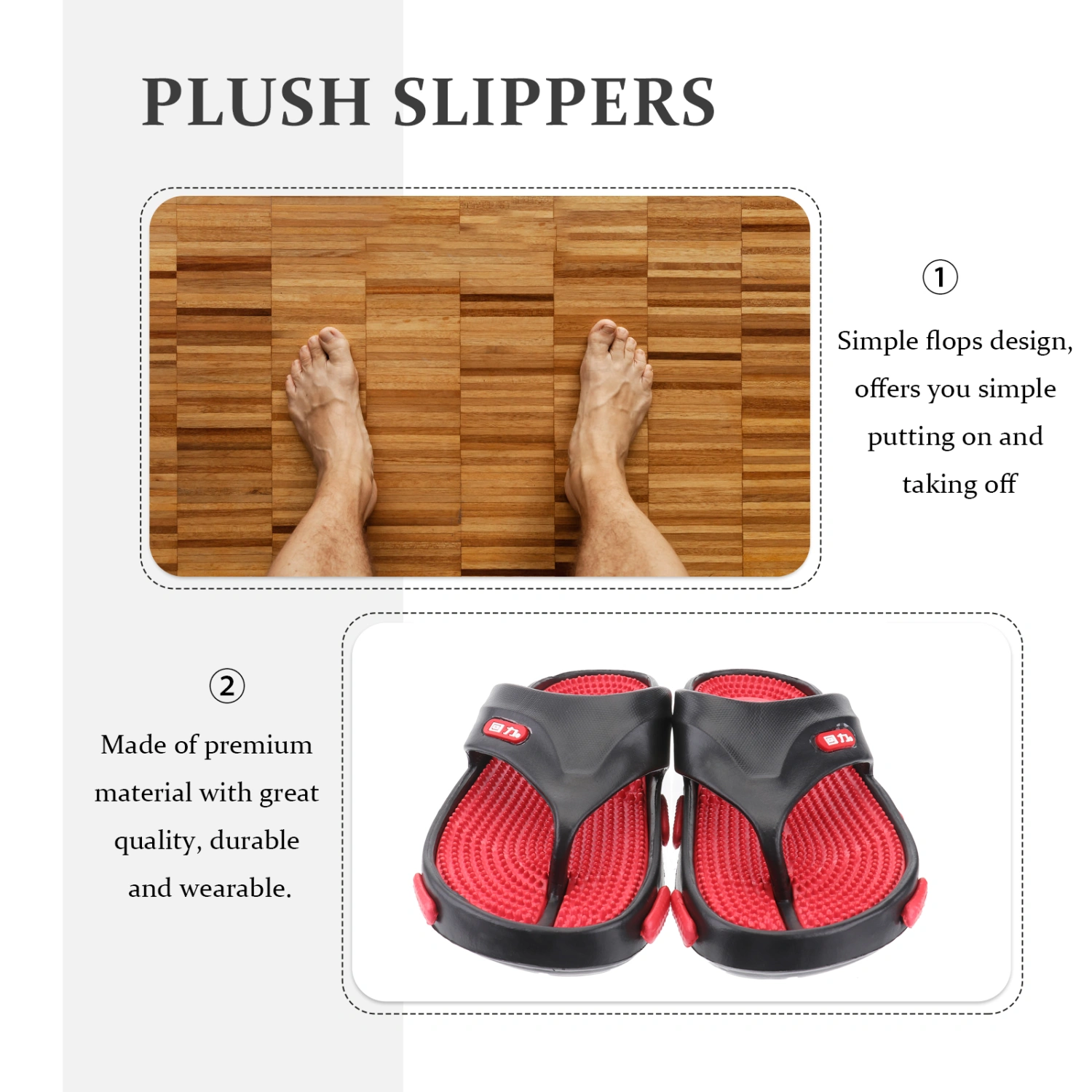 1 Pair Rome Style Slippers Anti-Slip Beach Slippers Leisure Slippers (Size 41)