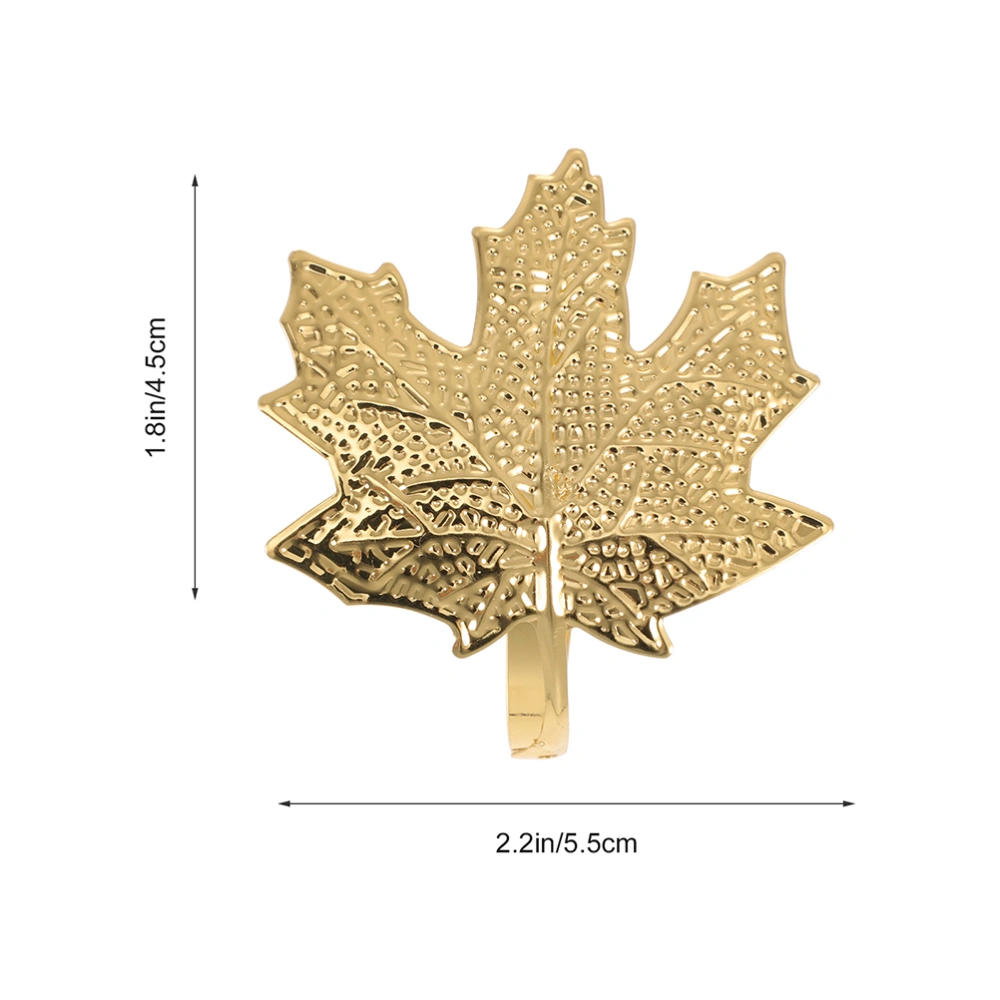 4Pcs Maple Leaf Napkin Ring Christmas Party Decoration Dinning Tabletop Decor