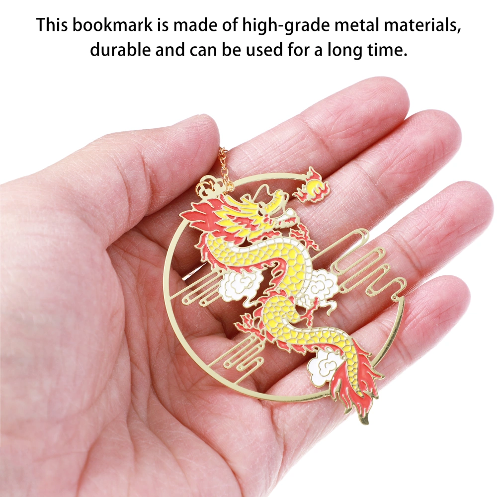 1pc Hollow Bookmark Vintage Chinese Style Metal Books Page Mark with Pendant