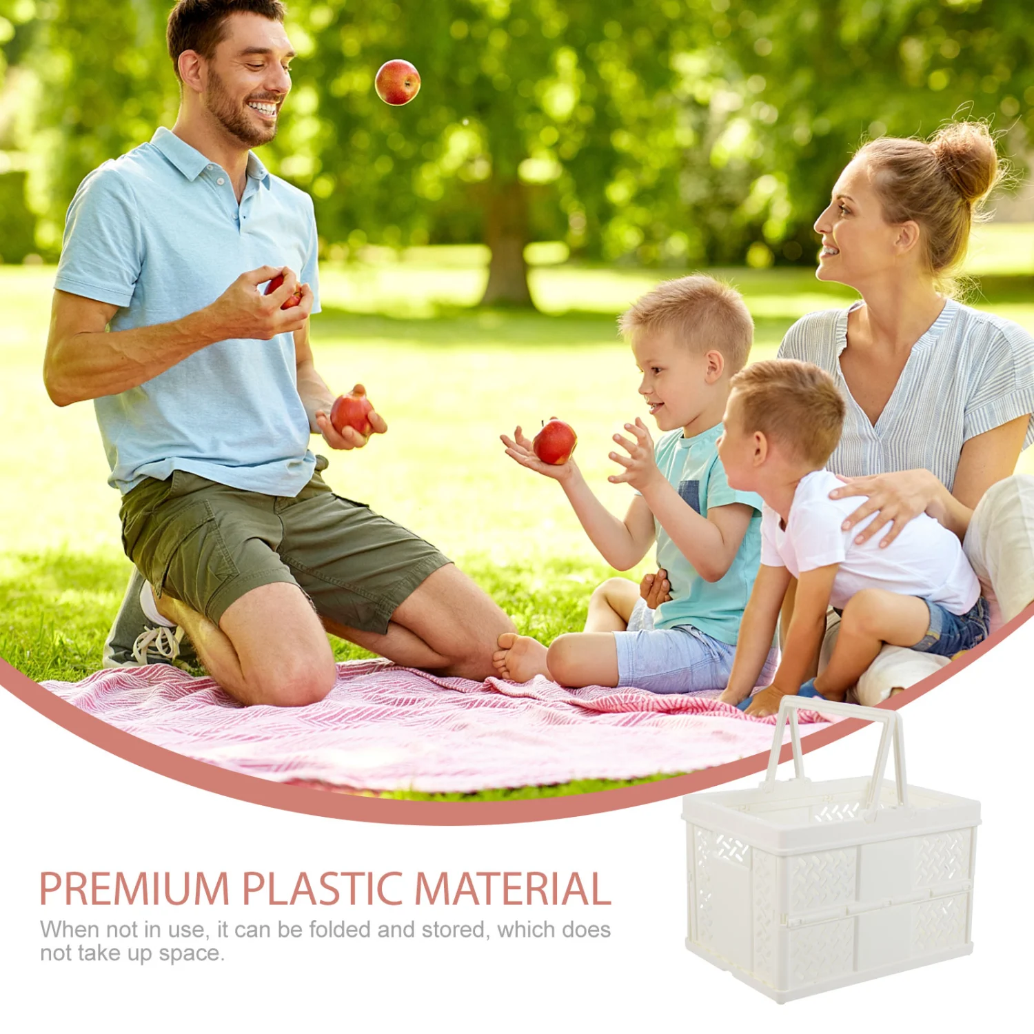 Collapsible Storage Bin Household Snack Basket Multifunctional Picnic Basket Handheld Storage Basket
