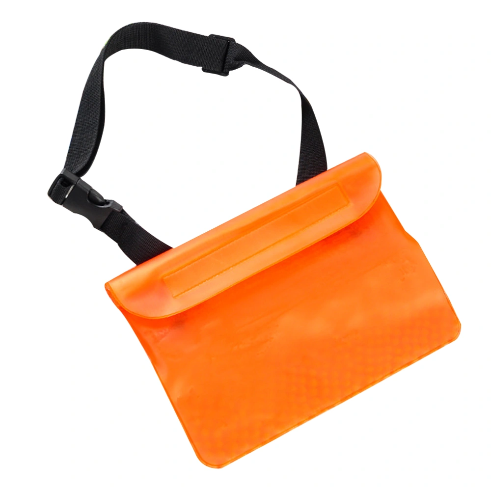 Waterproof Pouch PVC Waterproof Bag Snowproof Dirtproof Sandproof Case Bag with Super Lightweight and Bigger Space Adjustable Perfect for Beach  Swimming  Boating  Fishing(Orange)