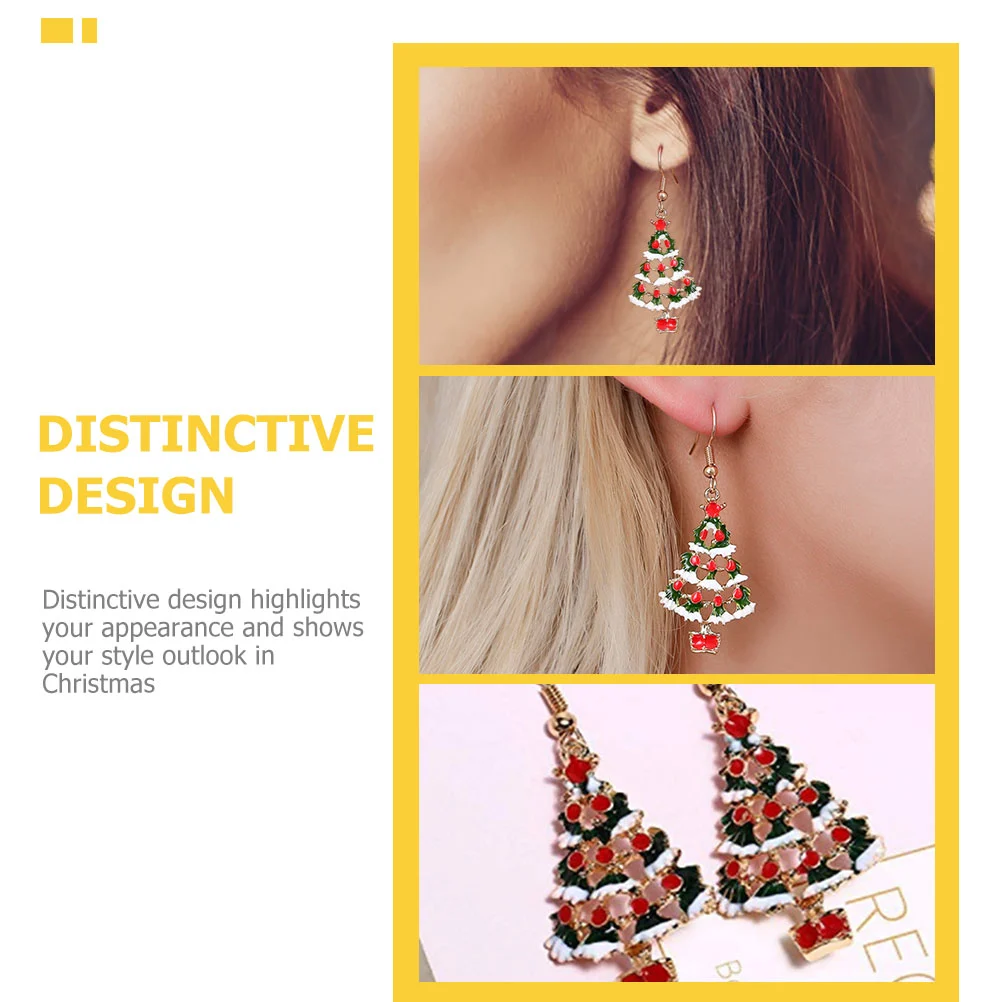 4 Pairs Christmas Earrings Xmas Tree Earrings Snowflake Earrings Snowman Earrings Mixed Style