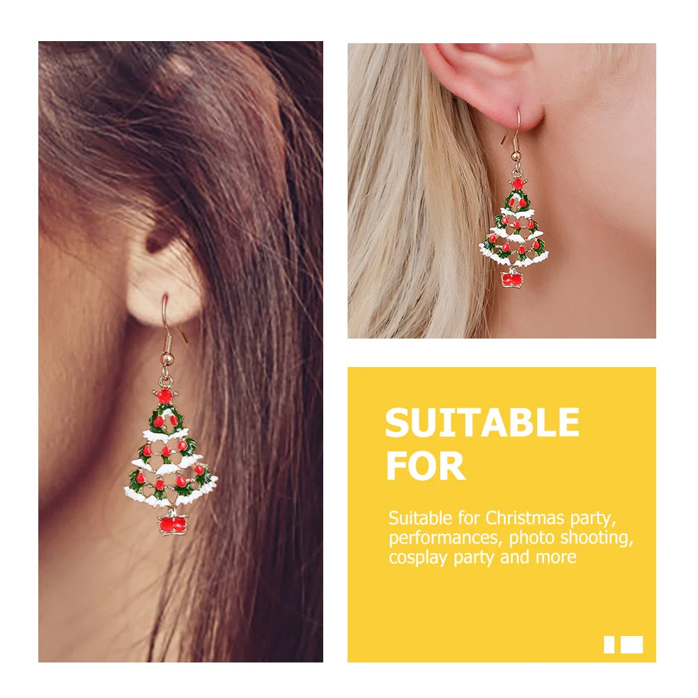 4 Pairs Christmas Earrings Xmas Tree Earrings Snowflake Earrings Snowman Earrings Mixed Style