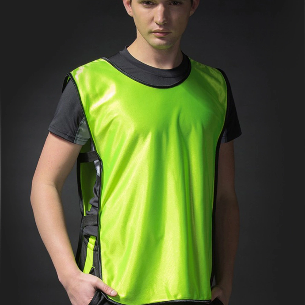 Adults Sports Jersey Pinnies Scrimmage Vest Team Practice Jerseys with Open Sides (Shiny Green)