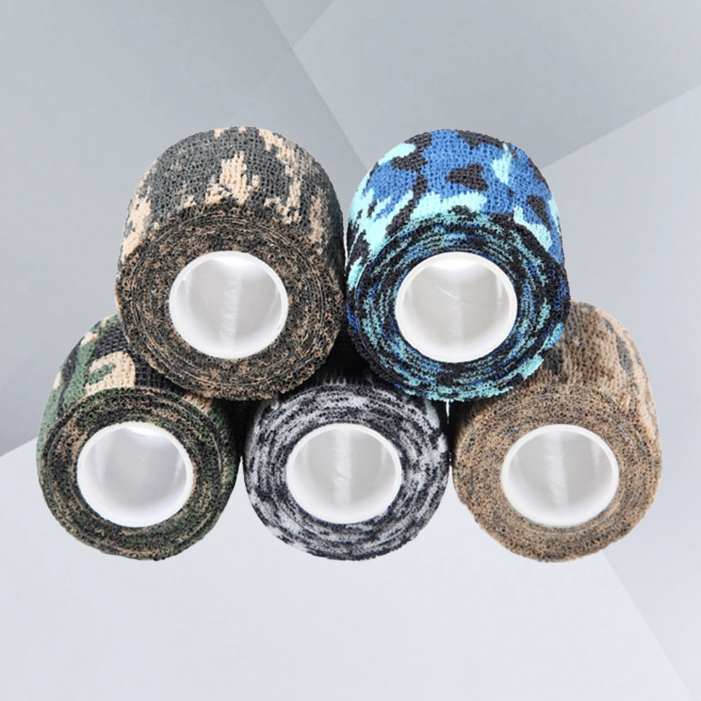 5pcs Self-adhesive Sports Fitness Elastic Bandage Waterproof Emergency Medical Treatment Gauze Tape Camouflage Bandage Elastic Wrap Tape(Mixed Colors)