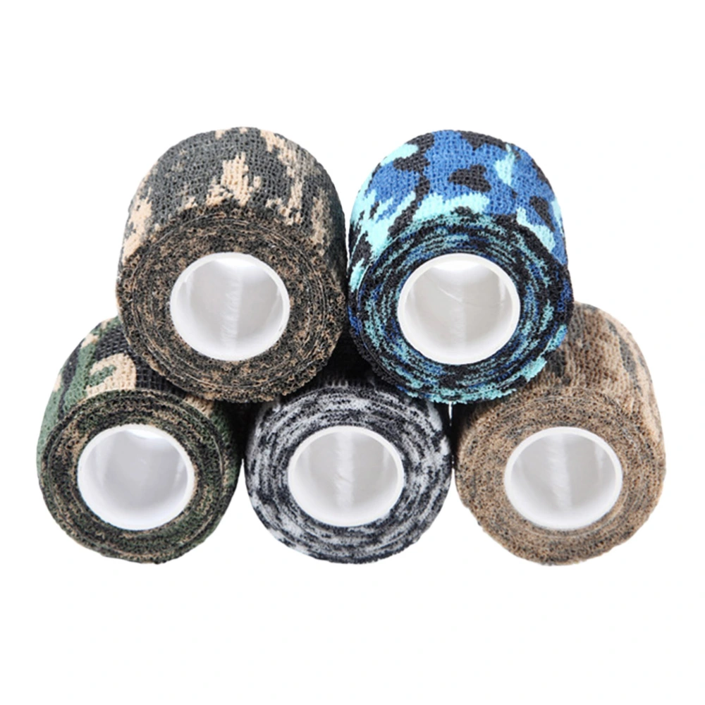 5pcs Self-adhesive Sports Fitness Elastic Bandage Waterproof Emergency Medical Treatment Gauze Tape Camouflage Bandage Elastic Wrap Tape(Mixed Colors)