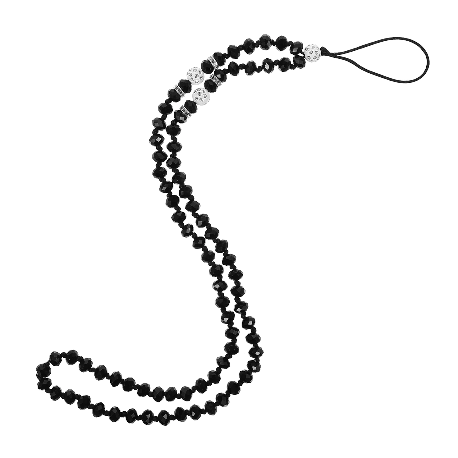 Neck Phone Lanyard Rhinestone Phone Charm Beaded Mobile Phone Strap Anti-lost Phone Charms Strap