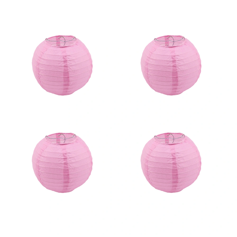 10pcs 8 Inch Paper Lanterns Folding Paper Lanterns Decorative Chinese Paper Hanging Decorations Round Ball Lanterns Lamps for Home Decor Parties Weddings (Pink 20cm)