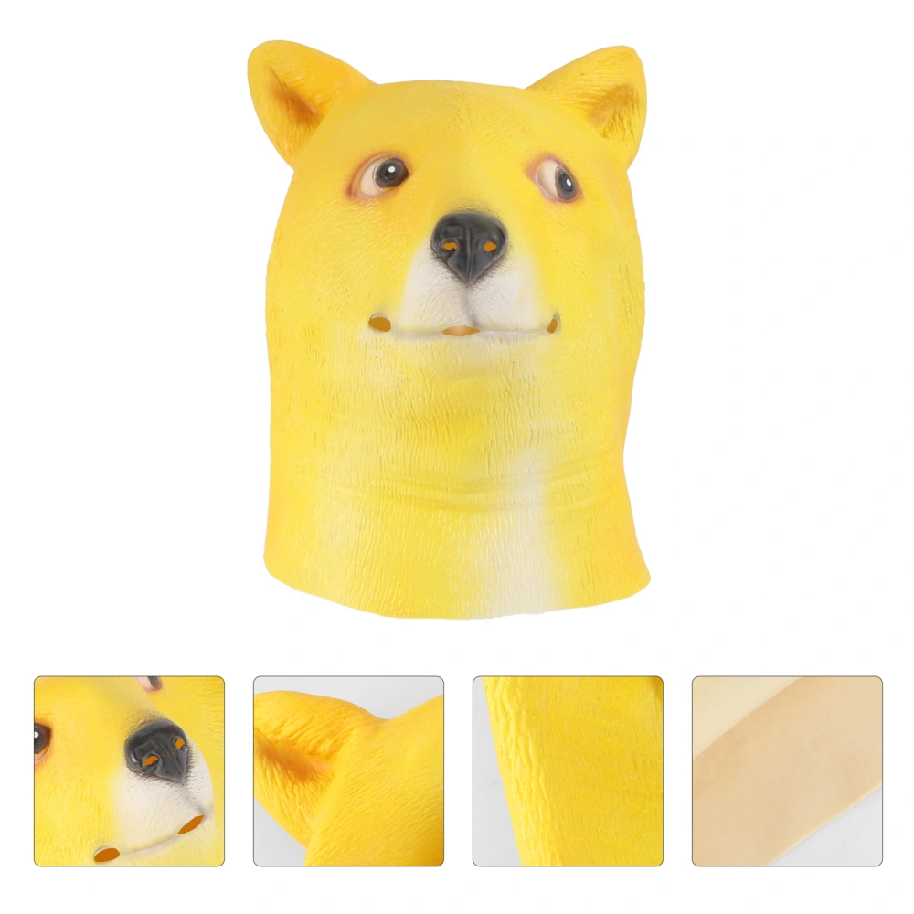 1 Pc Halloween Animal Mask Fancy Emulsion Dress Party Props Headgear Head Cover for Men and Women (Shiba Inu)