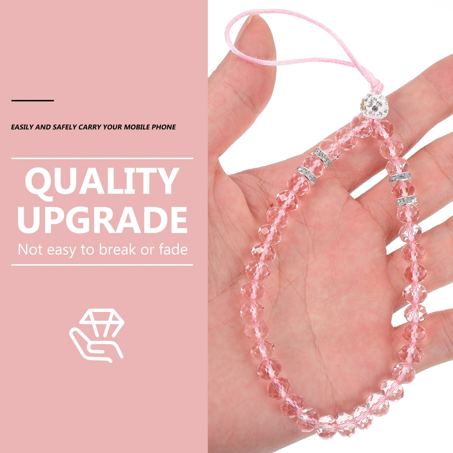 2pcs Beaded Cell Phone Chains Phone Wrist Chain Anti-lost Phone Lanyards