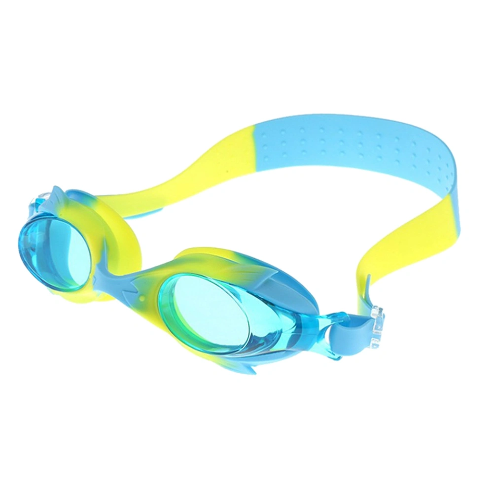 Kids Swim Goggles Waterproof Swim Goggles Clear Vision Swim Glasses for Child Boys Girls Early Teens Anti Fog UV Protection Hypoallergenic Silicone Frame and Strap Child Swim Goggles(Blue and Yellow)