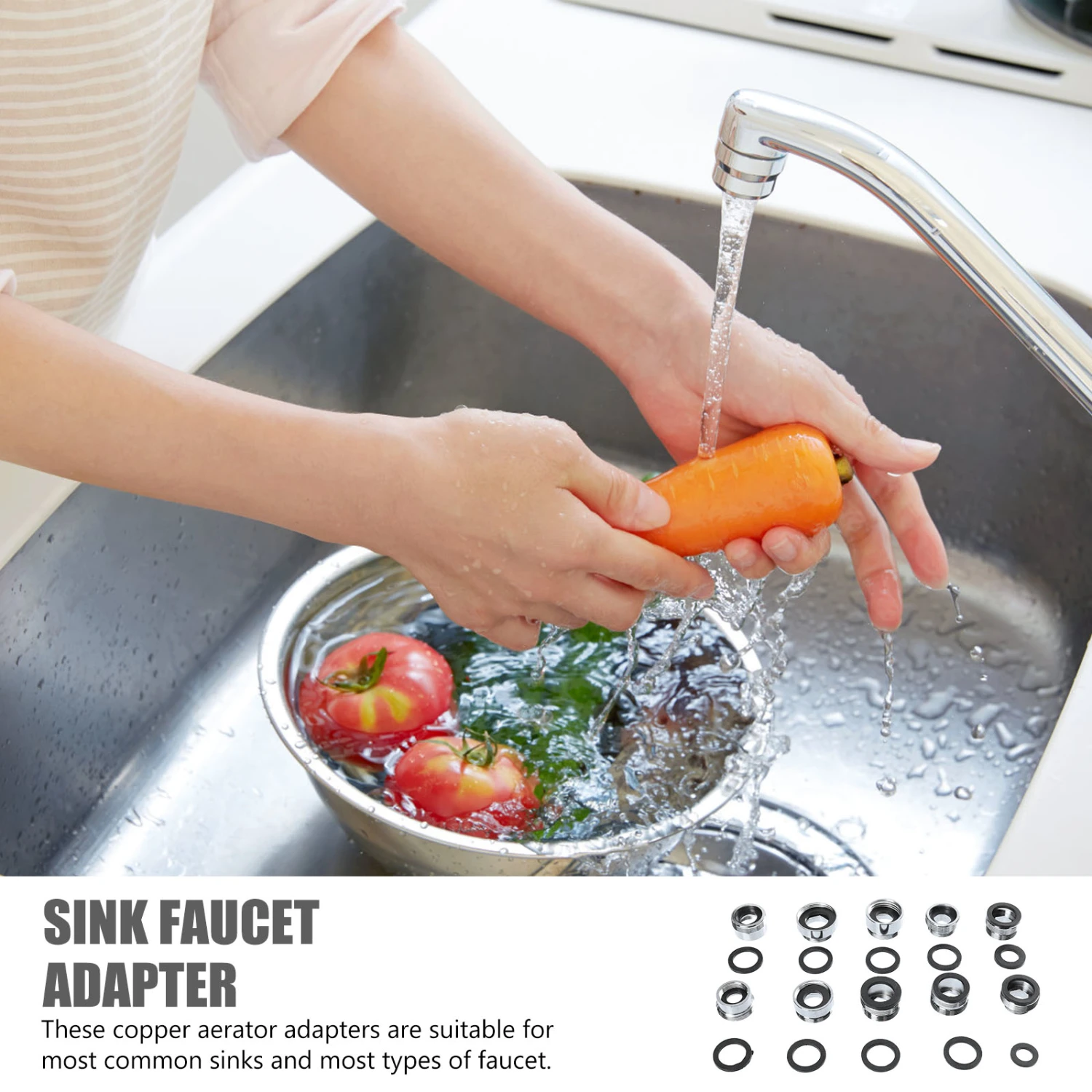 10pcs Faucet Adapter Kitchen Sink Copper Aerator Adapter Faucet Adapter to Connect Water Filter