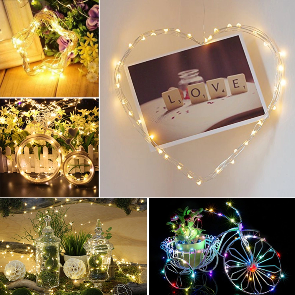 10m 100 LEDs Copper Wire Solar String Lights for Christmas Wedding Outdoor Decoration (Multicolor Light)