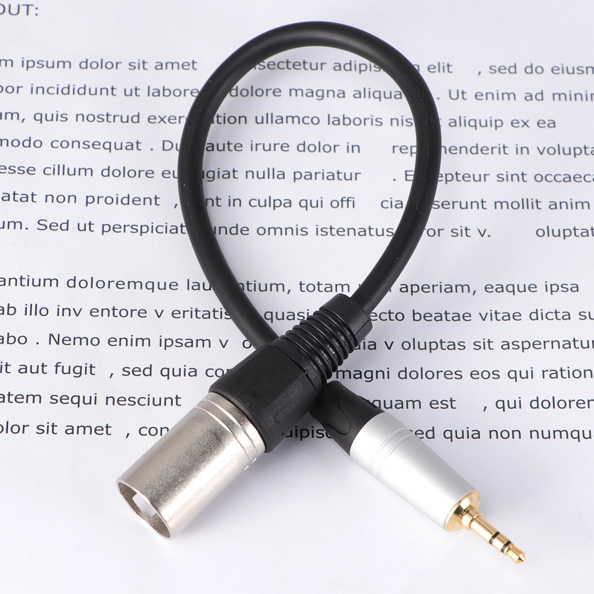 0.3m Stereo 3.5mm Male to XLR Male Plug Audio Speaker Amplifier Microphone Mic Adapter Cable TC210KM173 (Black)