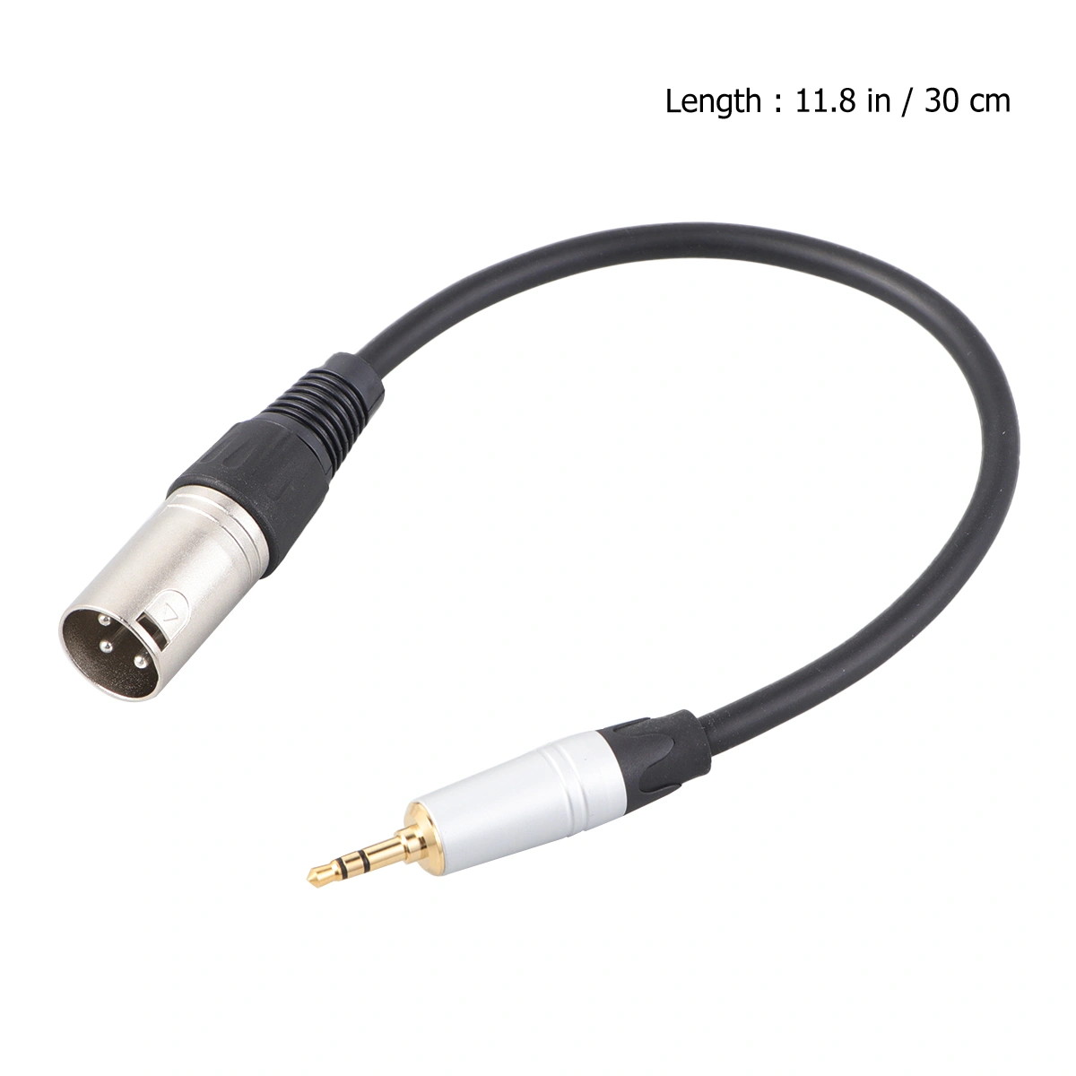 0.3m Stereo 3.5mm Male to XLR Male Plug Audio Speaker Amplifier Microphone Mic Adapter Cable TC210KM173 (Black)