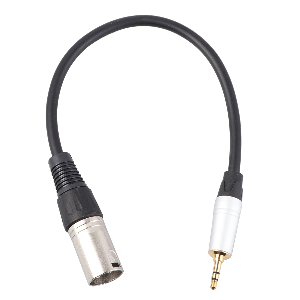 0.3m Stereo 3.5mm Male to XLR Male Plug Audio Speaker Amplifier Microphone Mic Adapter Cable TC210KM173 (Black)