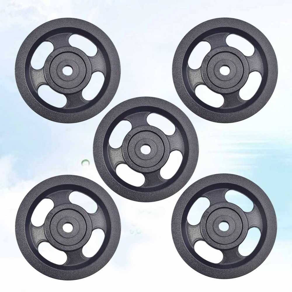 5 Pcs Universal Bearing Pulley Wheel Fitness Equipment Parts Diameter 100mm Wearproof Pulley Replacement Parts for Gym Fitness (Black)