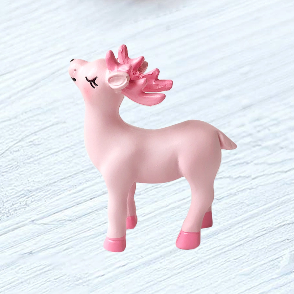 Loong Horse Figurine Rustic Resin Desktop Ornaments Festival Decor Valentines Gift(Pink)