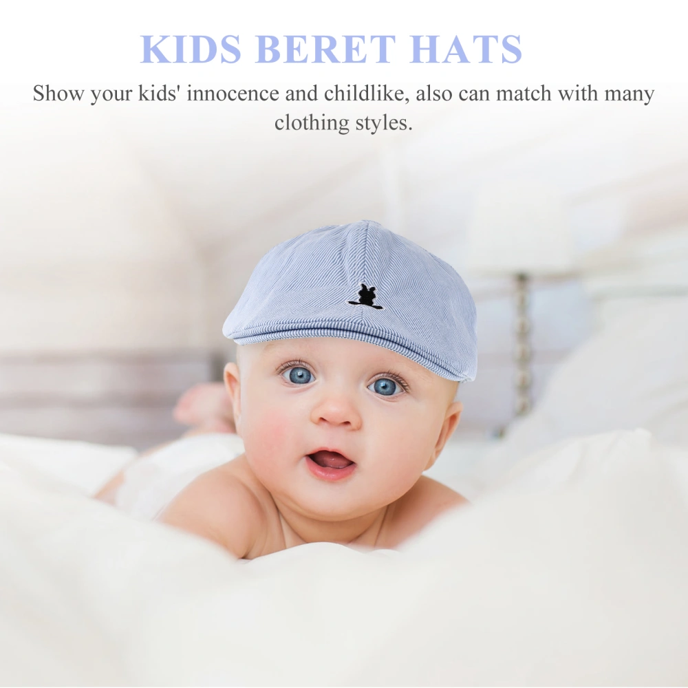 Striated Baby Beret Hat Kids Bunny Beret Hat Rabbit Toddler Beret Kids Hat