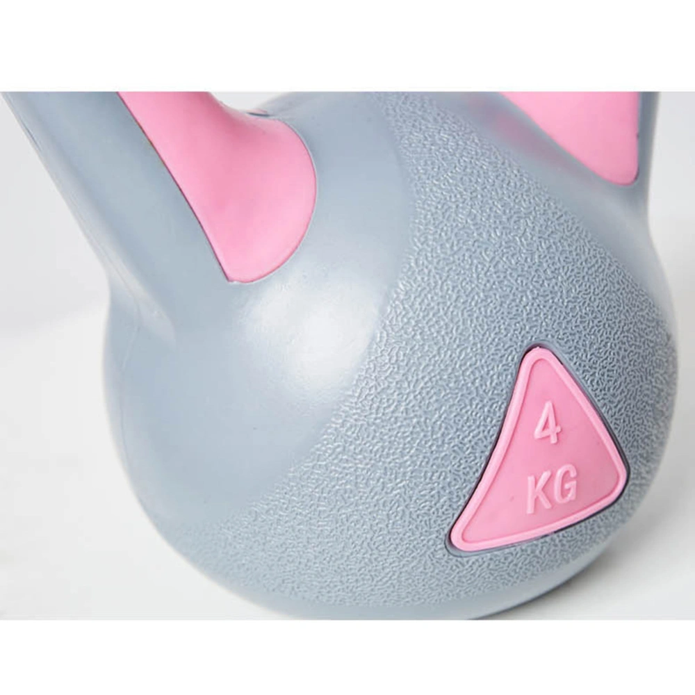 1Pc 2KG Kettle-bell Gym Dedicated Fixed Kettlebells Women's Fitness Training Arm Muscle Kettlebells Exercise Fitness (Gray Pink)