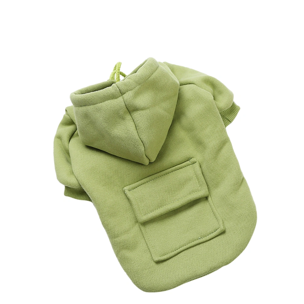 Green Dog Coat Winter Hoodies Clothes Pet Keep Warm Costume Apparel Pet Supplies with Hat - Size L