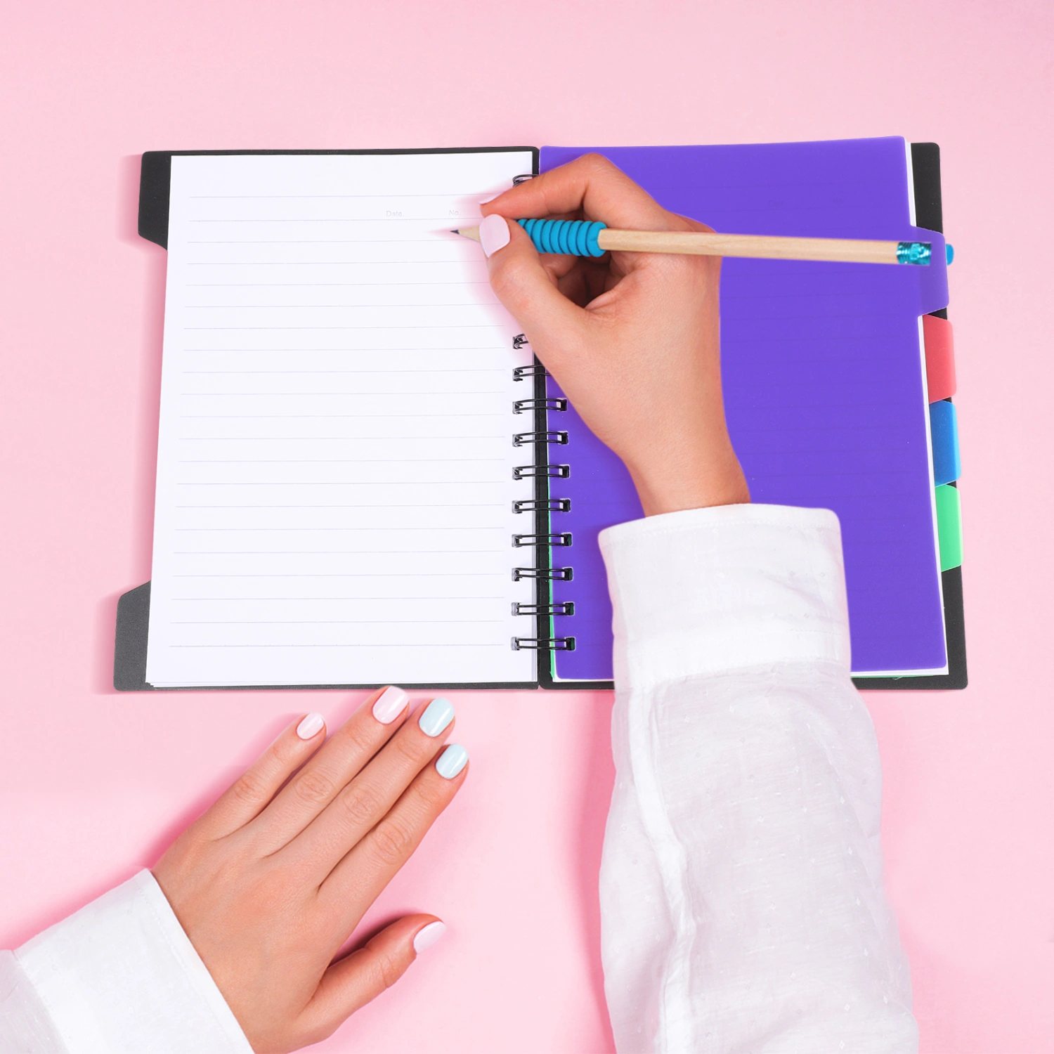 Multipurpose Coil Notepad Schedule Planner Students Writing Book (Black)
