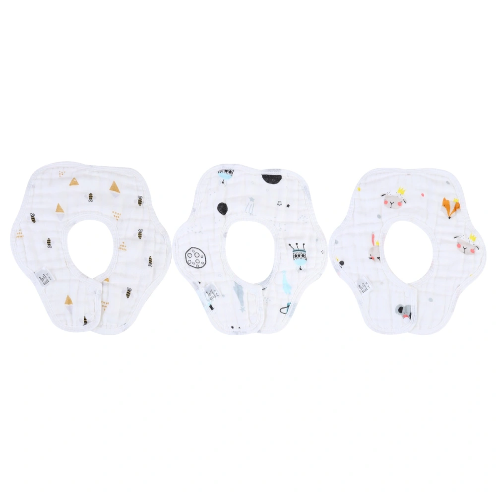 6pcs Cartoon Baby Bib Creative Baby Waterpoof Bib Infant Eating Bibs Anti-vomiting Milk Towel (Random Style)