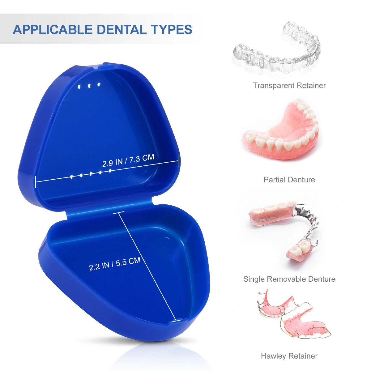 ROSENICE 6PCS Retainer Case With Vent Holes Mouth Guard Case Orthodontic Dental Retainer Box Denture Storage Container