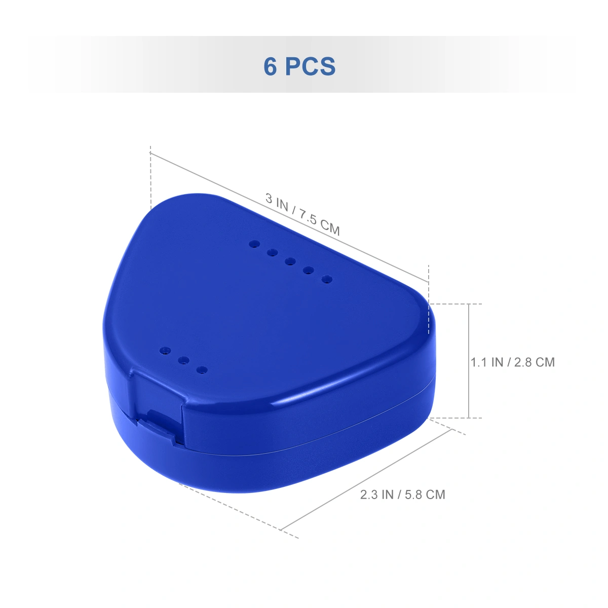 ROSENICE 6PCS Retainer Case With Vent Holes Mouth Guard Case Orthodontic Dental Retainer Box Denture Storage Container