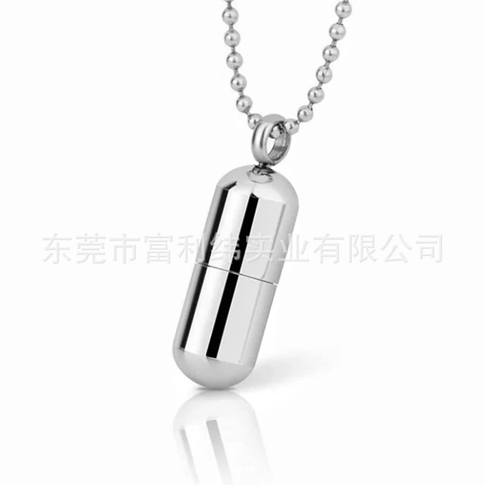 Capsules Pendant Necklace Pill Case Pendant Necklace Gift Necklace with Openable Pendant