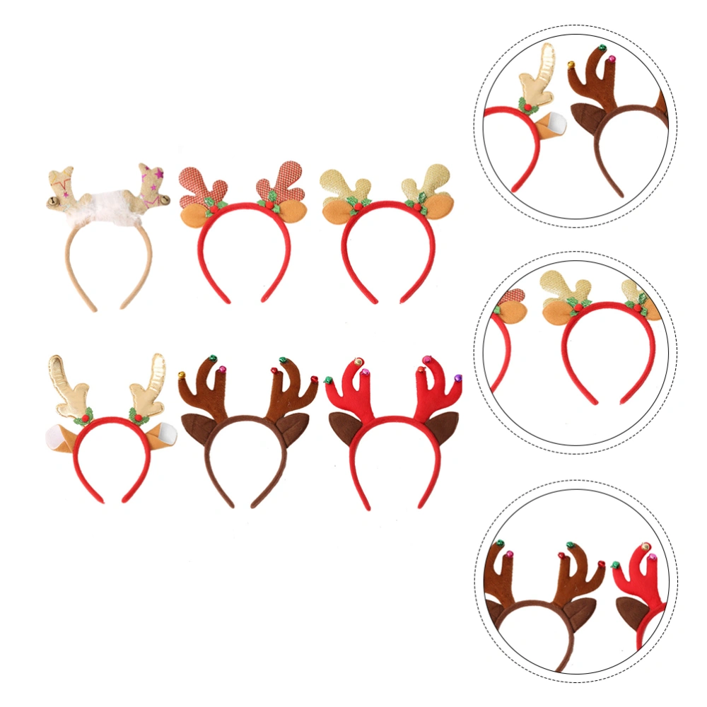 1 Set 6Pcs Christmas Antler Hairband Decorative Children Party Hairband